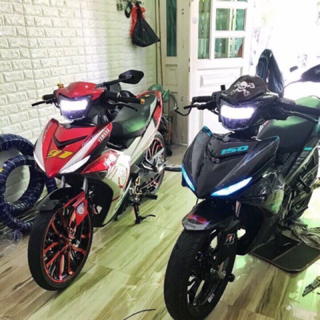 ĐÈN LED 2 TẦNG ZHIPAT CHO XE EXCITER 150 BẢN V1 ( CHÓA MÀU TRẮNG XI , ĐEN KHÓI)