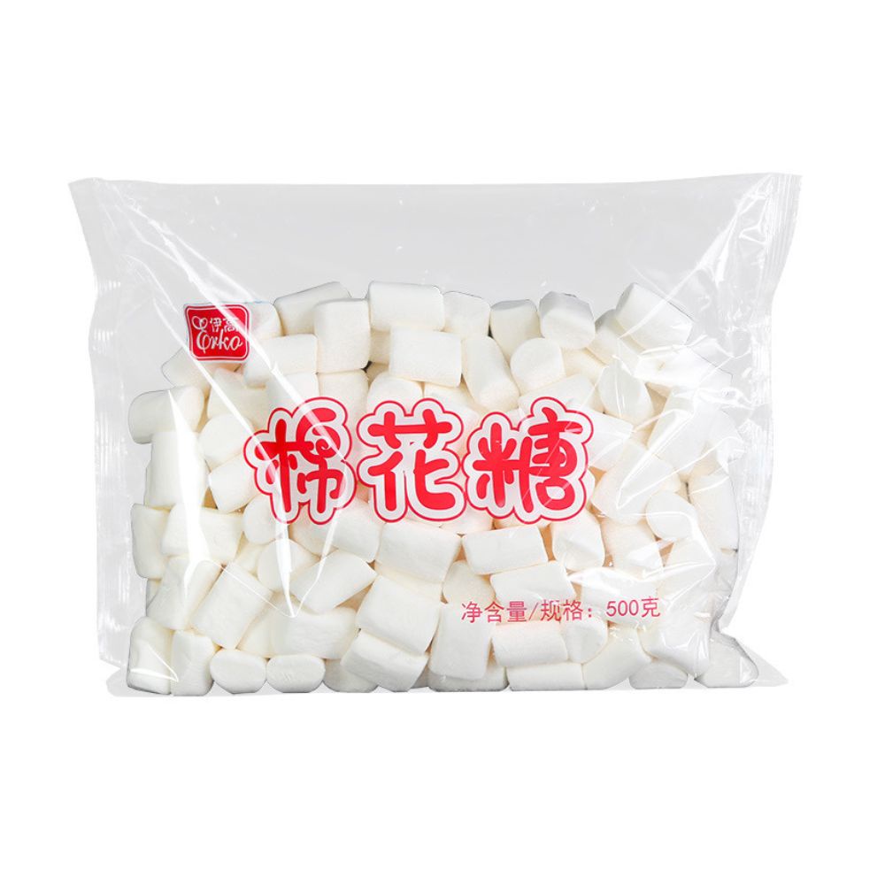 Kẹo marshmallow , kẹo bông gòn trắng có đường và không đường erko gói 500g
