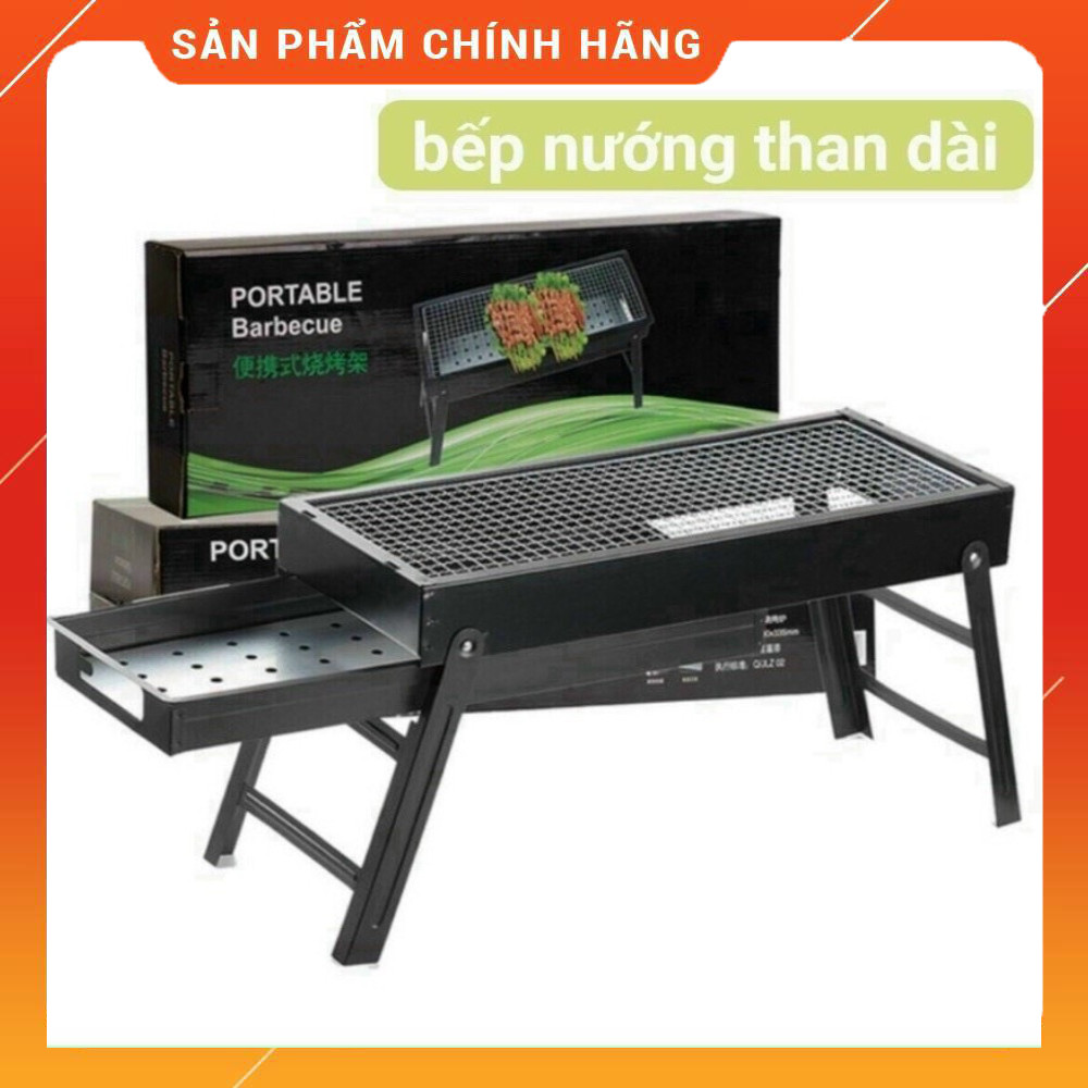 Bếp nướng than hoa bếp nướng ngoài trời vuông tiện dụng có chân đế xếp gọn