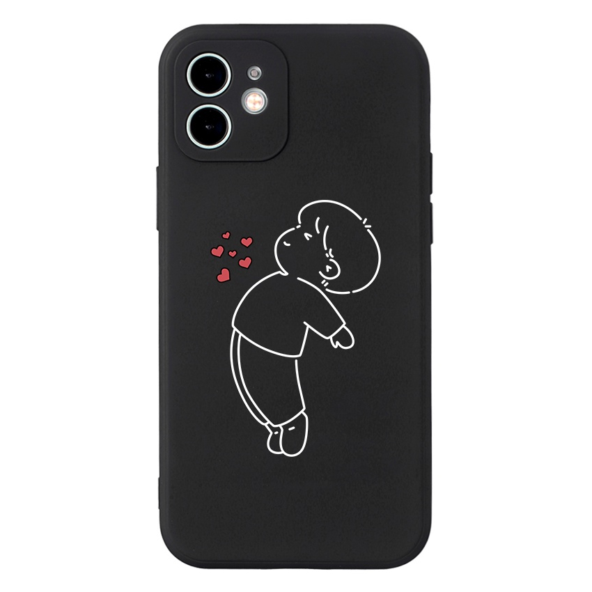 Ốp Lưng Iphone Cạnh Vuông Hình Cặp Đôi Bắn Tim Cute BVC 6/6plus/6s/6splus/7/7plus/8/8plus/x/xr/xs/11/12/pro/max/promax