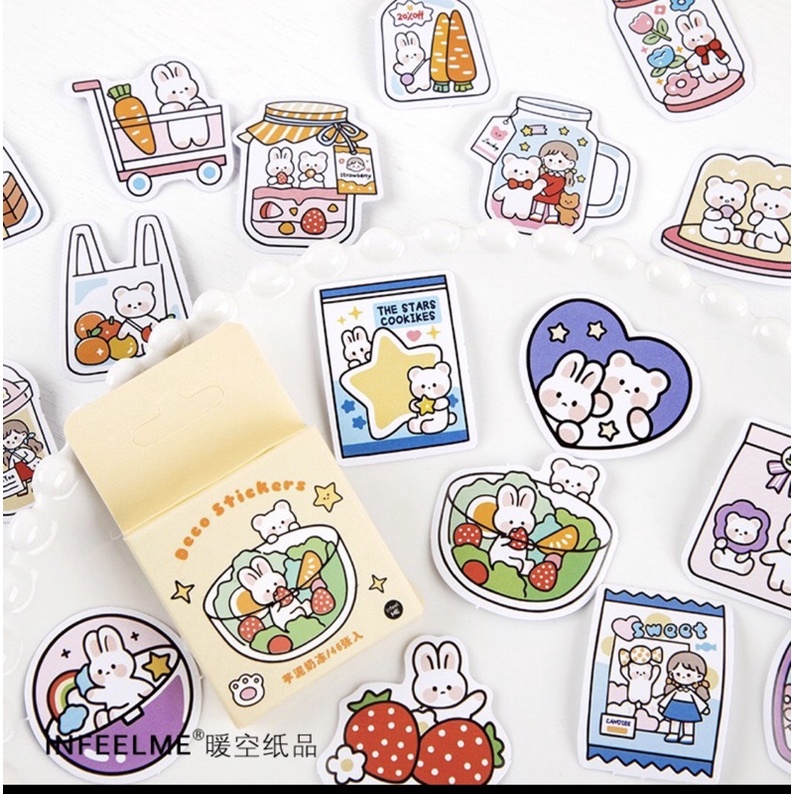 Stiker hộp cute 45 miếng 1 hộp