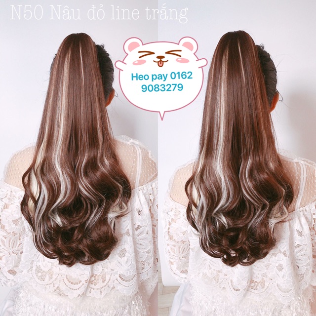 Tóc giả ngoặm line 💕💕 tóc ngoặm phối line bạch kim