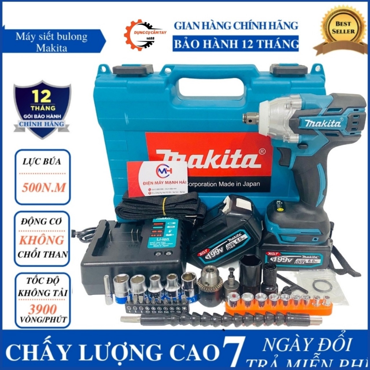MÁY siết bulong makita 199v đa năng siết mở bulong mạnh mẽ,khoan lỗ,bắt vít mái tôn thuận tiện