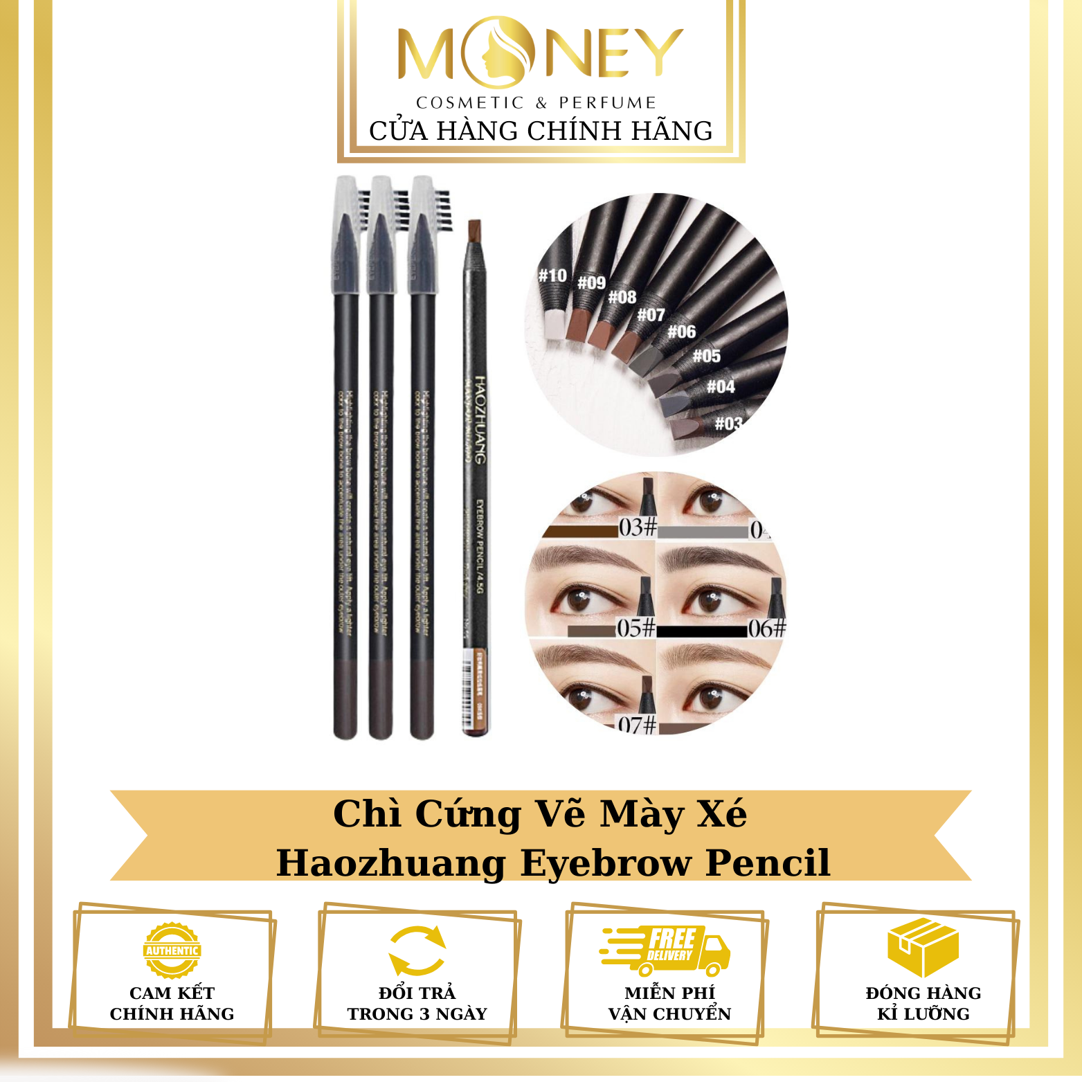 Chì Cứng Vẽ Mày Xé Haozhuang Eyebrow Pencil