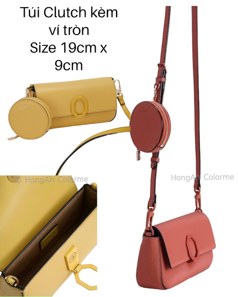 [HCM] TÚI ĐEO CHÉO NỮ MINI SIZE 19 CÓ KÈM VÍ TRÒN DA TRƠN NẮP LẬT KHÓA GẬP CÓ DÂY ĐEO DÀI