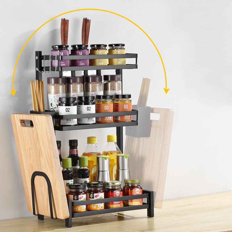 [Gia dụng thông minh] Kệ để gia vị 2 tầng, kệ để đồ nhà bếp, giá để đồ nhà bếp, chất liệu INOX,giá để gia vị nhà bếp, kệ để gia vị