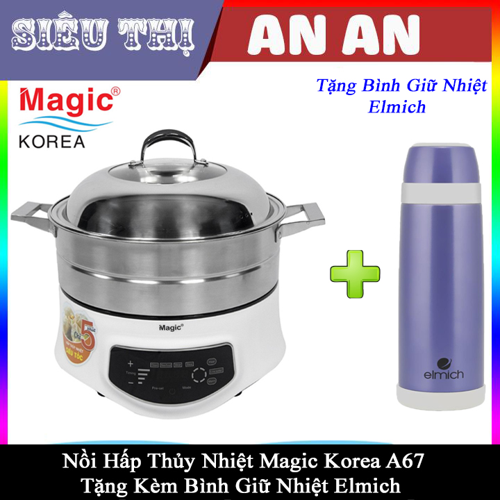 Nồi hấp thủy nhiệt MAGIC KOREA A-67 Công suất 1500W Bảo hành 12 tháng ( Tặng bình giữ nhiệt)
