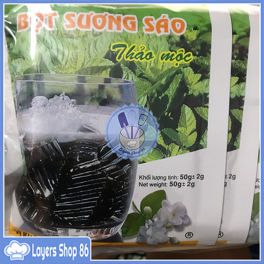 Bột sương sáo đen Thuận Phát 50g/ Bột sương sáo đen Grass Jelly Thuận Phát 50g tặng dầu chuối /Sương Sáo Thảo Mộc ko đắng x 1 gói/50gam hàng có sẵn - Layersshop86
