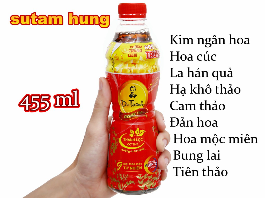 Trà Thảo Mộc Dr.Thanh Chai 455ml ( 9 loại thảo mộc thiên nhiên mang lại hương vị trà thơm ngon, thanh mát và vị ngọt dịu tự nhiên, tốt cho sức khỏe) HẠN SỬ DỤNG MỚI .sth
