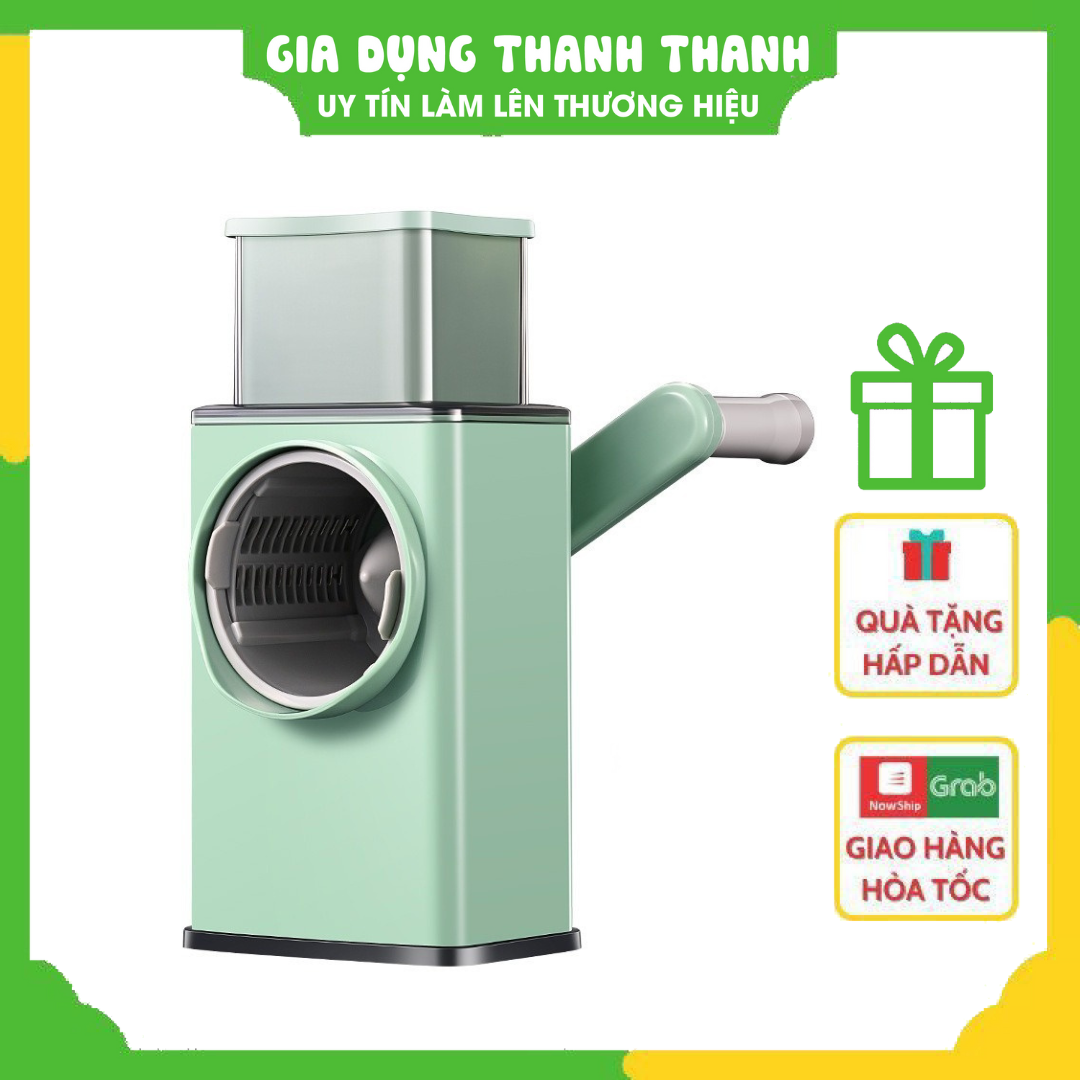 Máy thái lát rau củ quả - máy bào sợi cắt củ quả đa năng kèm 6 lưỡi dao cắt tiện dụng