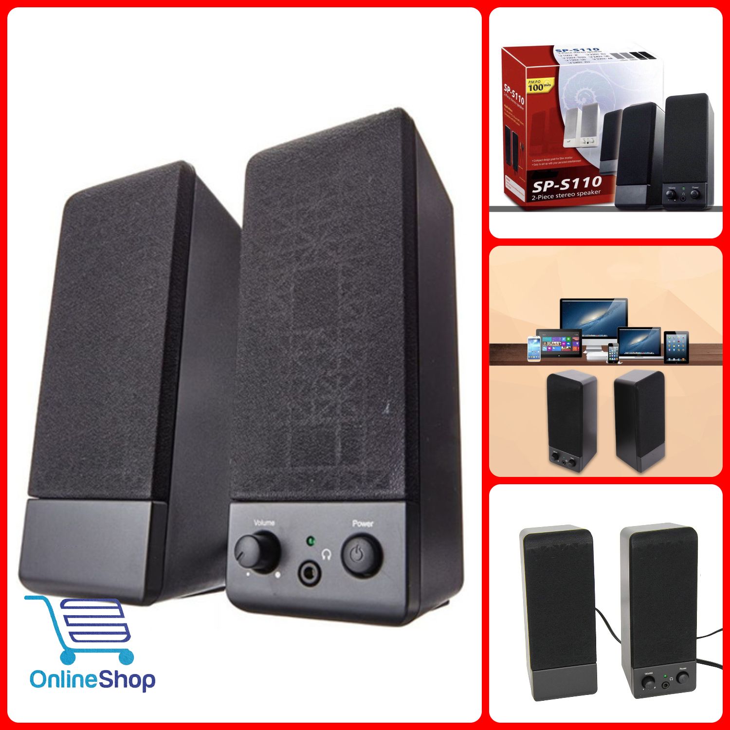 Loa vi tính 2.0, SP-S110 , kiểu dáng thanh lịch,âm thanh ấm mạnh mẽ, màu sắc trang nhã,được bảo hành khi mua hàng tại shop