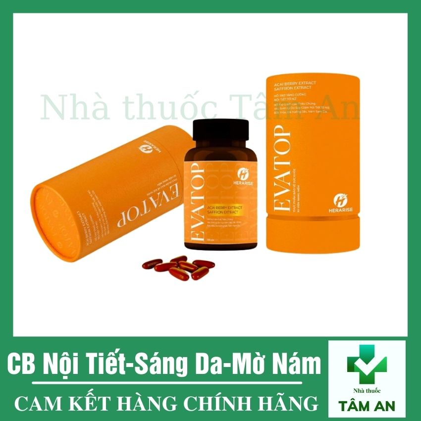 EVATOP Hera Viên uống bổ sung nội tiết tố Tăng cường sinh lý nữ, giảm khô hạn, cân bằng nội tiết tố - Lọ 30 viên