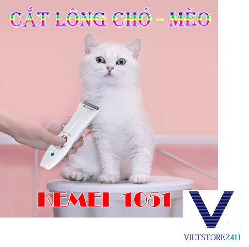 Tông đơ cắt lông chó mèo chuyên dụng - kemei 1051 full box