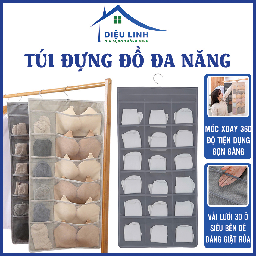  Túi Vải Đựng Đồ Lót Túi Treo Đồ Lót 2 Mặt 30 Ngăn Túi Đựng Tất Vớ Áo Lót 2 Dây Tiện Lợi Giỏ Túi Xách  Túi Đựng Đồ Treo Tủ Tiện Lợi Vải Chống Thấm Nước Dieulinhshop 