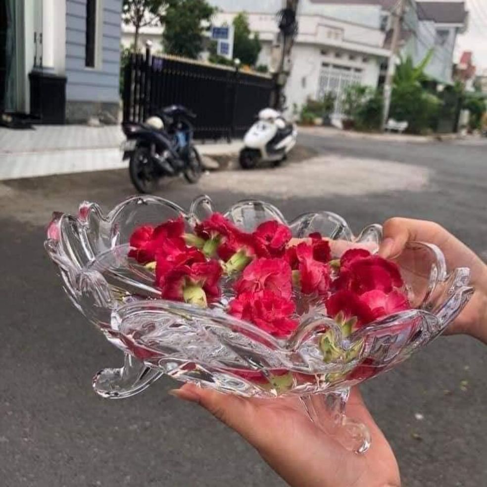 🍀✨🌸đĩa thuỷ tinh 3 chân🍀✨💰 49k