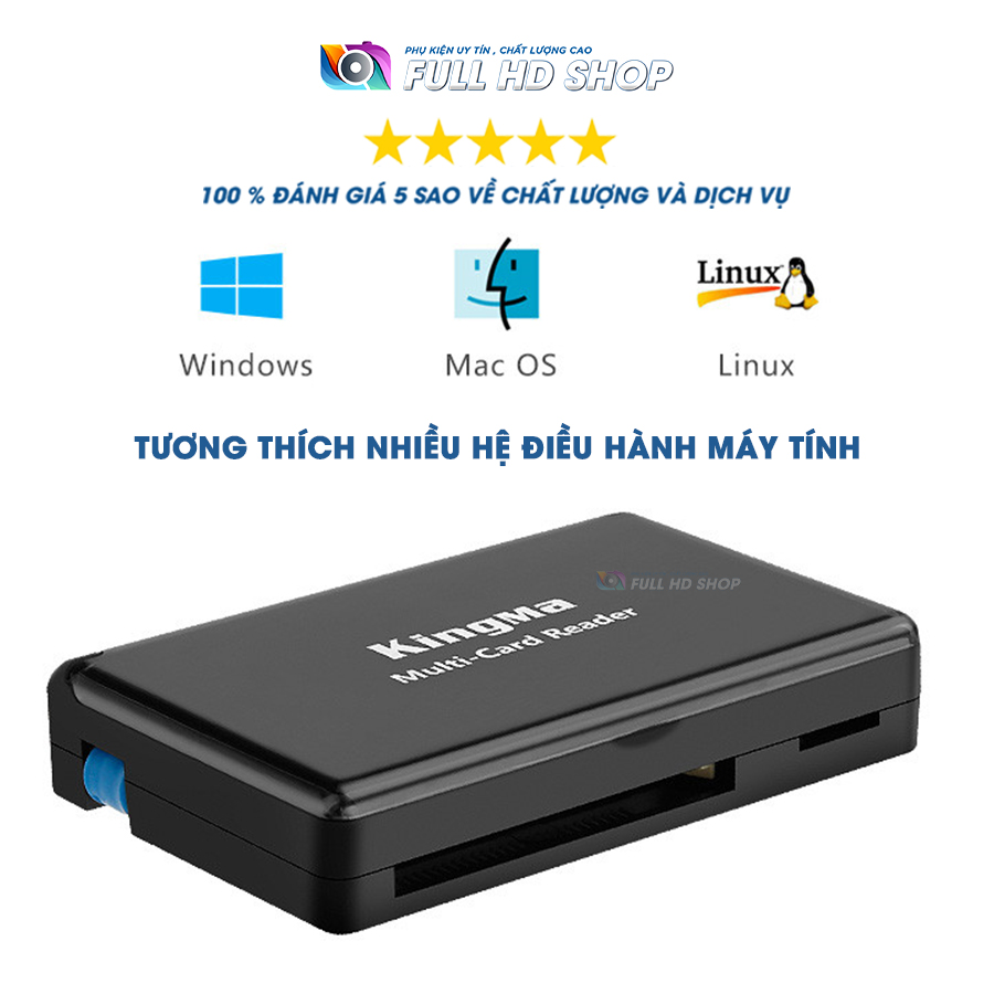 Đầu đọc thẻ nhớ tích hợp hộp đựng thẻ nhớ - Hỗ trợ thẻ SD / CF / Micro SD - Tốc độ 3.0 - Full HD Shop