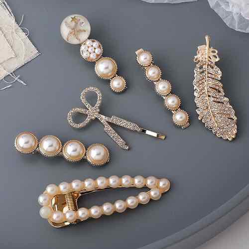 [HCM]Set 6 Kẹp Tóc Ngọc Trai Siêu Sang Chảnh - Ngọc Trai Nhân Tạo