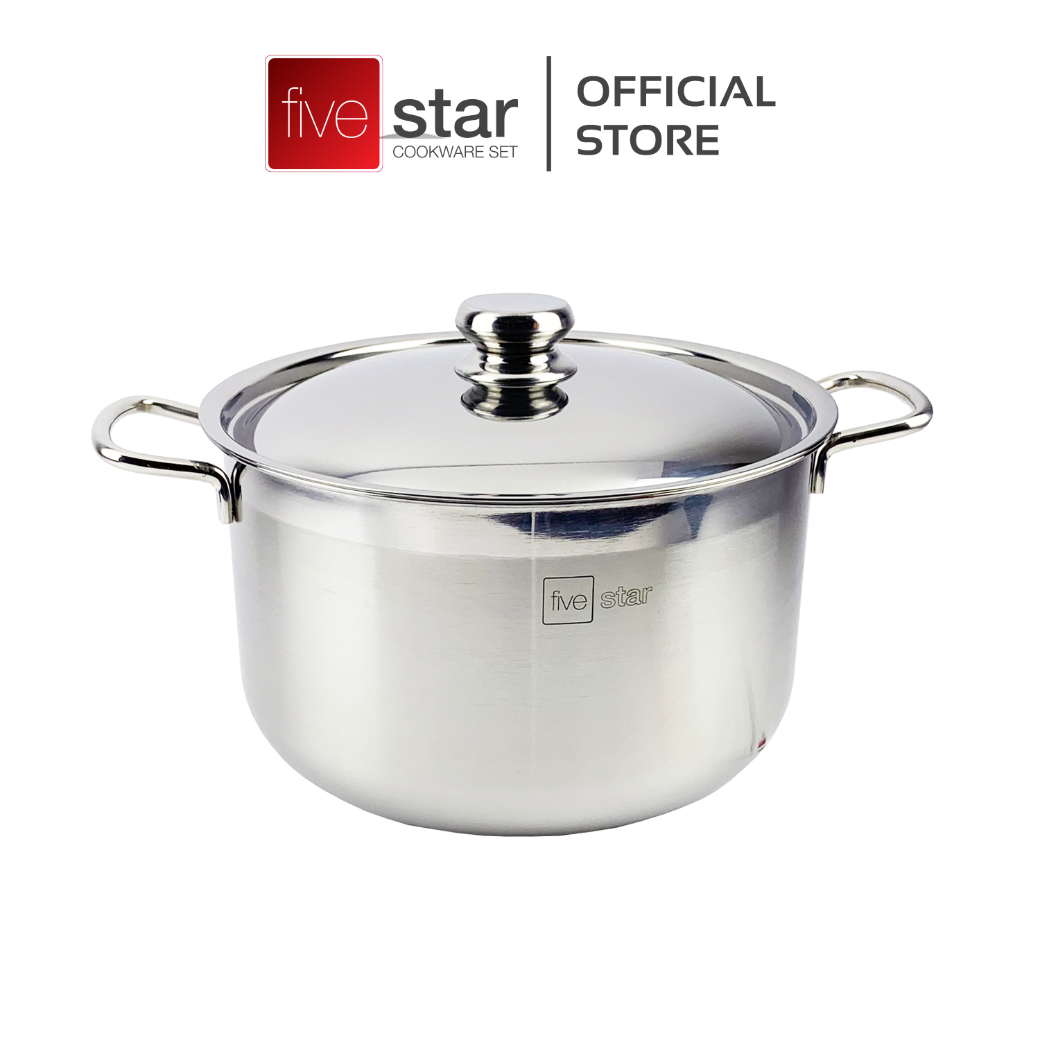 Nồi Luộc Gà Inox 430,bếp từ 3 Đáy Fivestar Standard 26cm/28Cm/30cm nắp Inox.tặng 1 vá canh inox