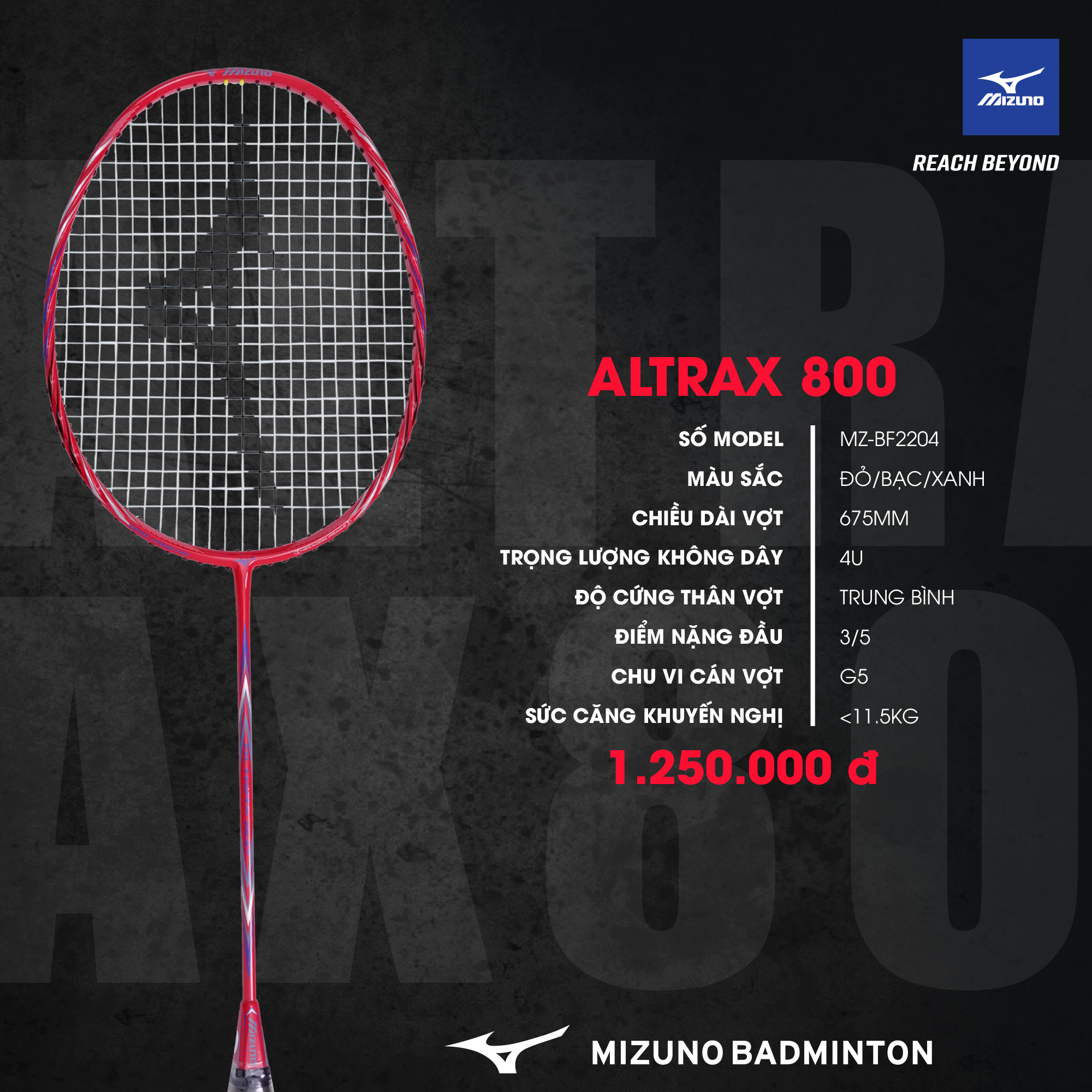 Vợt cầu lông altrax 800 mizuno