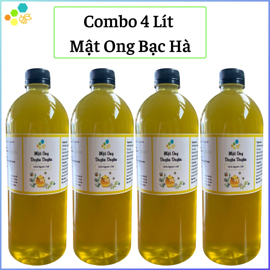 Combo 4 lít mật ong bạc hà