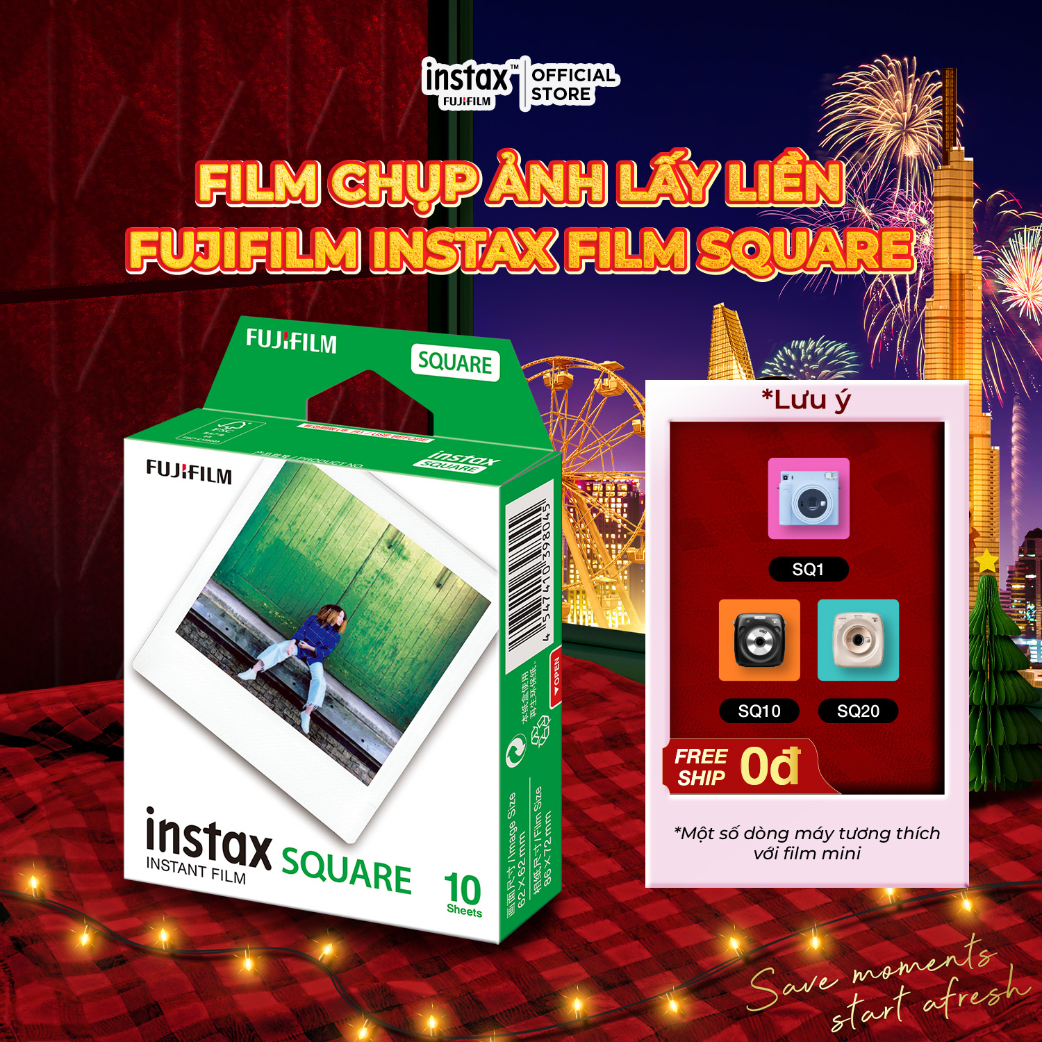  Phim Máy Chup Ảnh Lấy Liền - Fujifilm Instax Square 