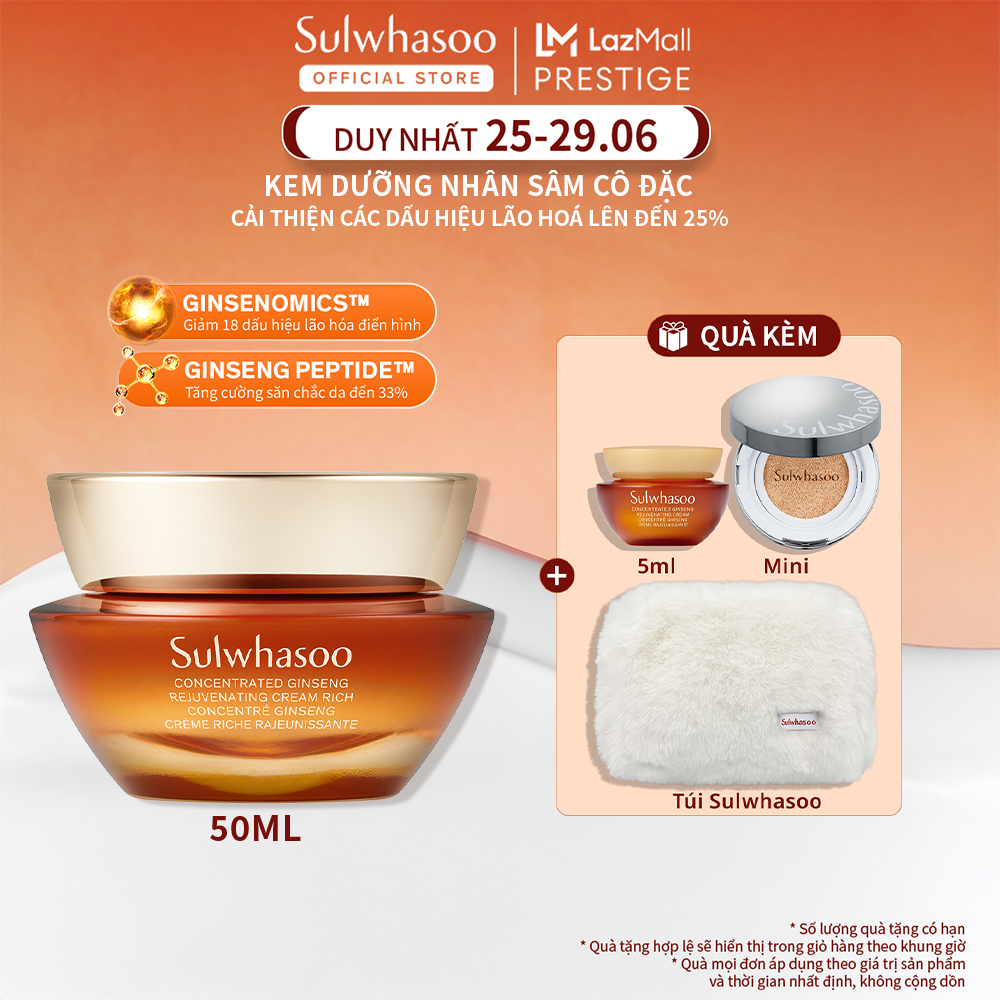 Kem nhân sâm cô đặc nuôi dưỡng da săn chắc 50ML Sulwhasoo Concentrated Ginseng Rejuvenating Cream 50ml
