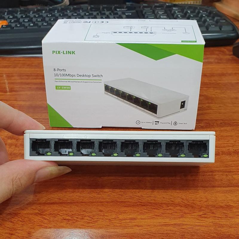 [HCM]Switch 8 Port PIX-LINK LV-SW08 chia cổng LAN RJ45 (Trắng) - Phụ Kiện 1986