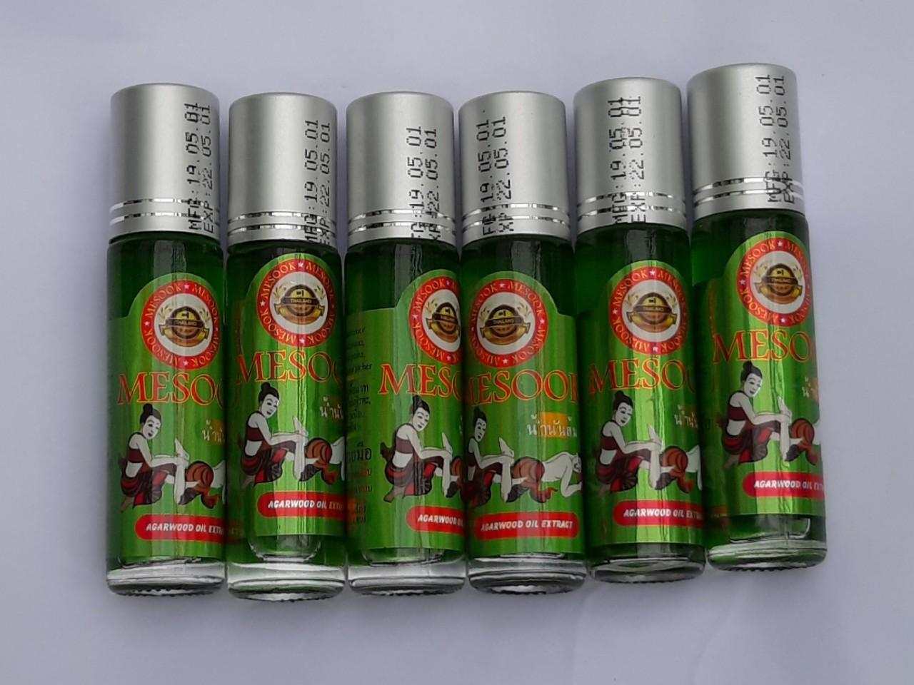 Chuẩn Thái] Combo 06 Chai Dầu gió dầu lăn Gió Xanh Thảo Dược MESOOK Oil 8ml dầu nóng đau nhức xương khớp khử mùi hôi cơ thể  náchchân giảm stress