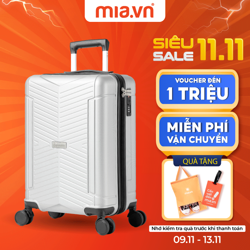 Vali Kéo MIA.vn Du Lịch Larita NERO size 20/24/28 Nhựa PC+ABS Cứng Cáp Bền Bỉ - Bảo Hành Trọn Đời