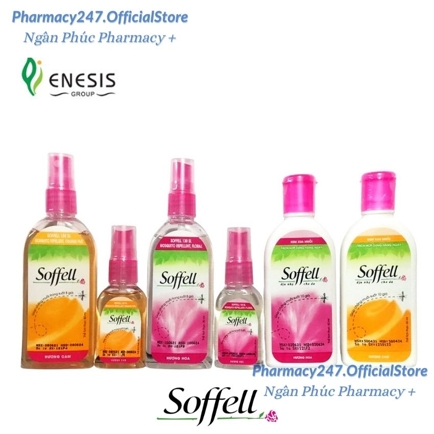 SOFFELL Xịt , Kem Bôi Chống Muỗi Côn Trùng, Hương Thơm Dịu Giữ Cho Da Mềm Mại ,Dung Tích 30ml,80ml,60ml