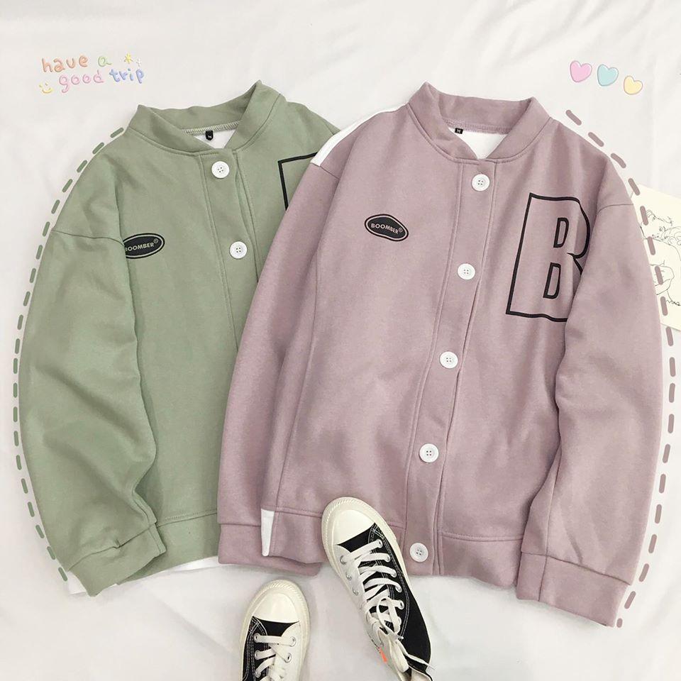 Áo Khoác Cardigan, Sweater, Jacket bomber unisex hình in chữ B phản quang ulzzang chất nỉ form rộng