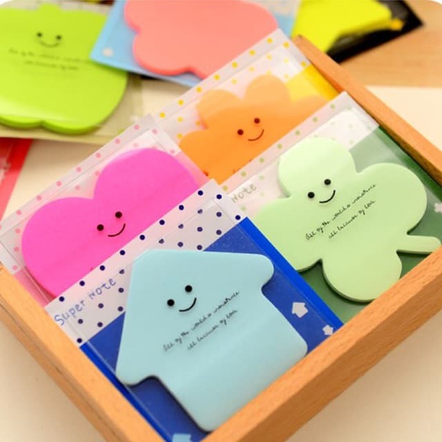 Combo 2 Giấy Nhớ Hình Trái Tim Ngôi Sao Hoa Siêu Cute Hot Hit Mix mẫu