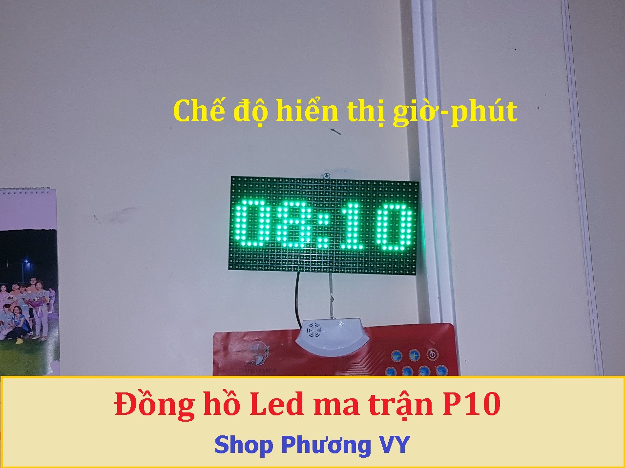Đồng hồ Led Matrix, Led P10 siêu to khổng lồ - Màu xanh lá