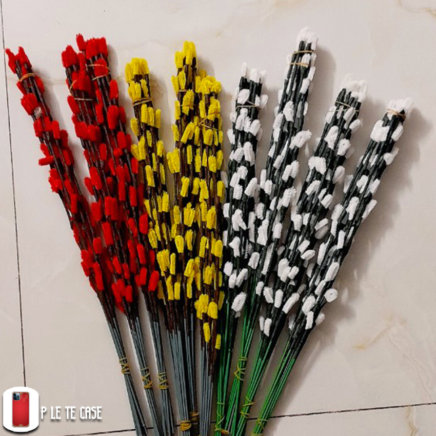 Nụ tầm xuân làm sẵn bằng kẽm nhung, nụ tầm xuân handmade- bó 10 cây