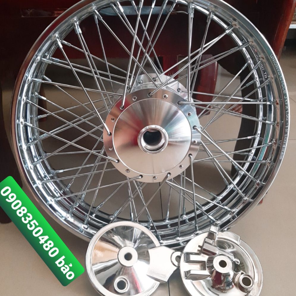 Bánh căm gắn WAVE Rem thắng đùm trước sau kèm 2 má đùm gắn tất cả các dòng xe thắng đùm