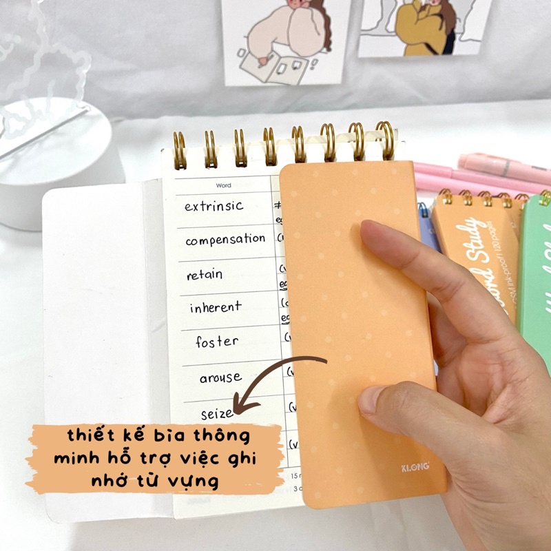 Sổ học từ vựng Klong size A6 học từ vựng thật đơn giản | Samy Study Stationery