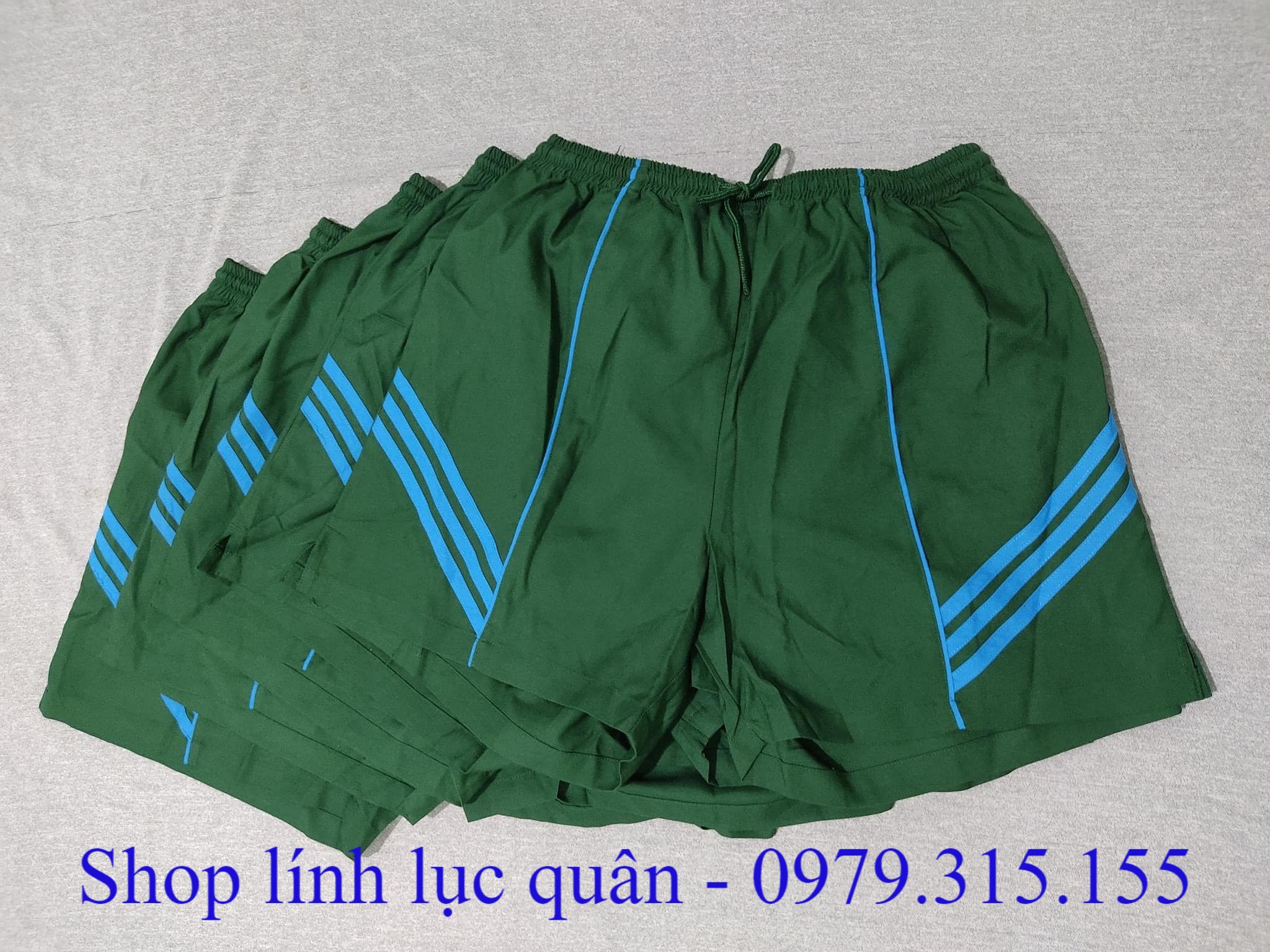 Quần đùi màu xanh rêu bo đoi
