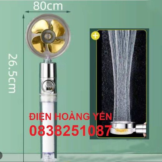Vòi sen tắm tăng áp tay sen tắm cánh quạt tăng áp lực nước cao cấp