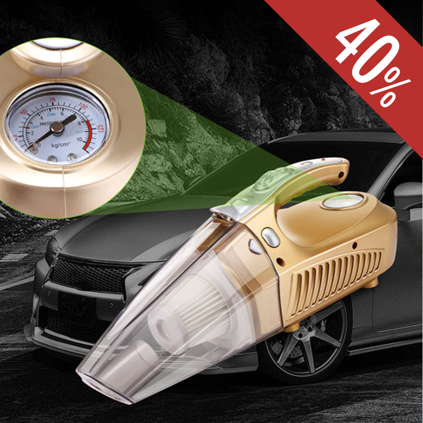 Máy hút bụi kèm bơm hơi ô tô, Máy hút bụi, bơm lốp ô tô 4in1 - bản tiếng anh Máy Hút Bụi Ô Tô Công Xuất 120W Mini. Bảo Hành 12 Tháng.