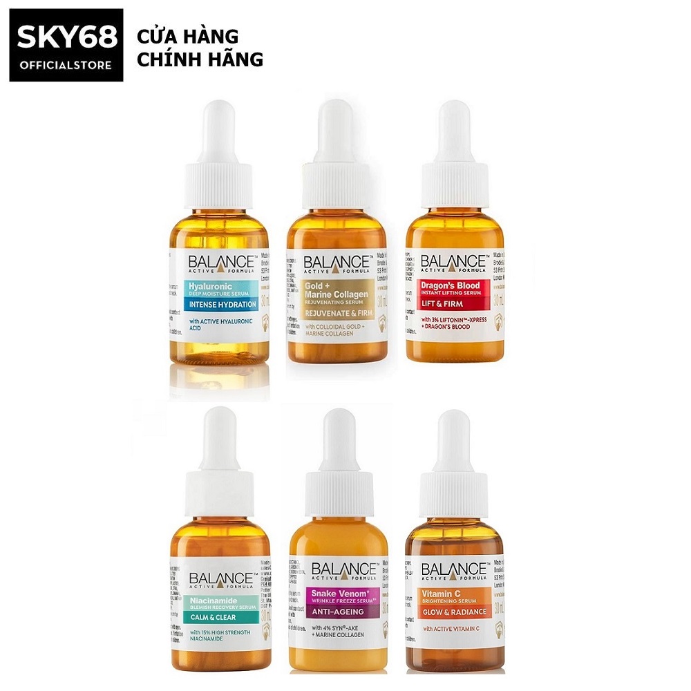 Serum Dưỡng Trắng, Cấp Nước, Nâng Cơ, Giảm Mụn, Bổ Sung Collagen, Phục Hồi Da, Ngừa Lão Hóa Balance 30ml
