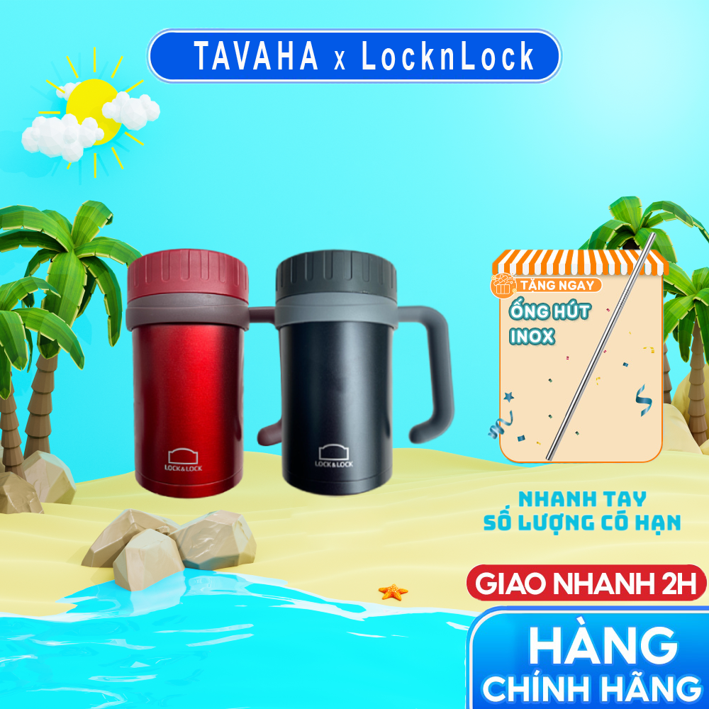 Cốc giữ nhiệt có quai cầm lock&lock lhc9002 500ml