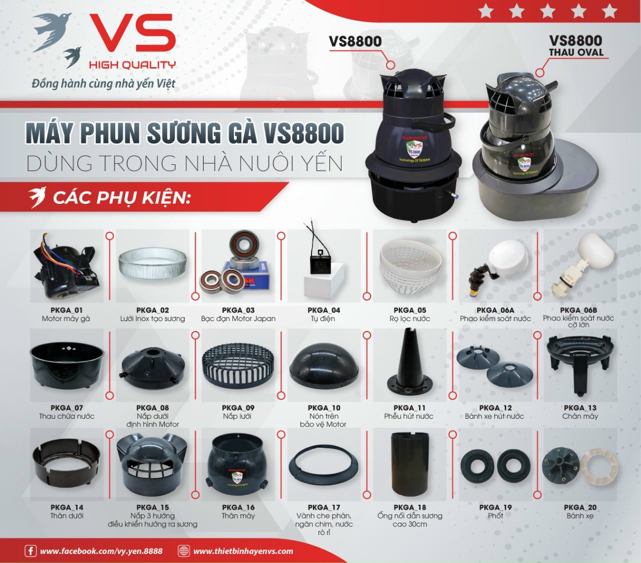 Phụ kiện máy phun sương vs-8800