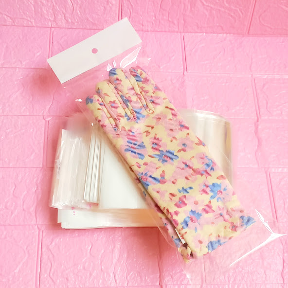 100g (~35cái) Túi Opp dán mép (Treo) 12x30cm (+ 4cm + 4cm) - Túi ni lông băng keo dán miệng - Bao nilon dán miệng