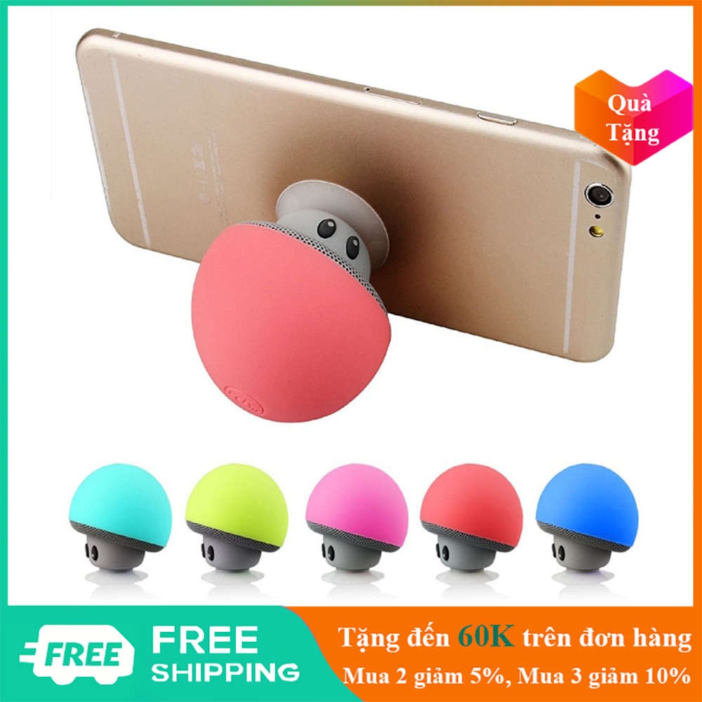 Loa không dây bluetooth mini âm bass mạnh mẽ hình cây nấm kiêm giá đỡ điện thoại - AT0005