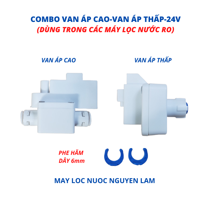 Combo van áp cao-van áp thấp- dùng trong máy lọc nước ro-kết nối dây 6mm
