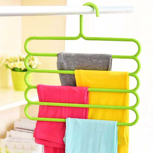 Móc treo quần áo 5 tầng, móc treo đồ dùng đa năng tiết kiệm diện tích tủ tối ưu, siêu tiện dụng