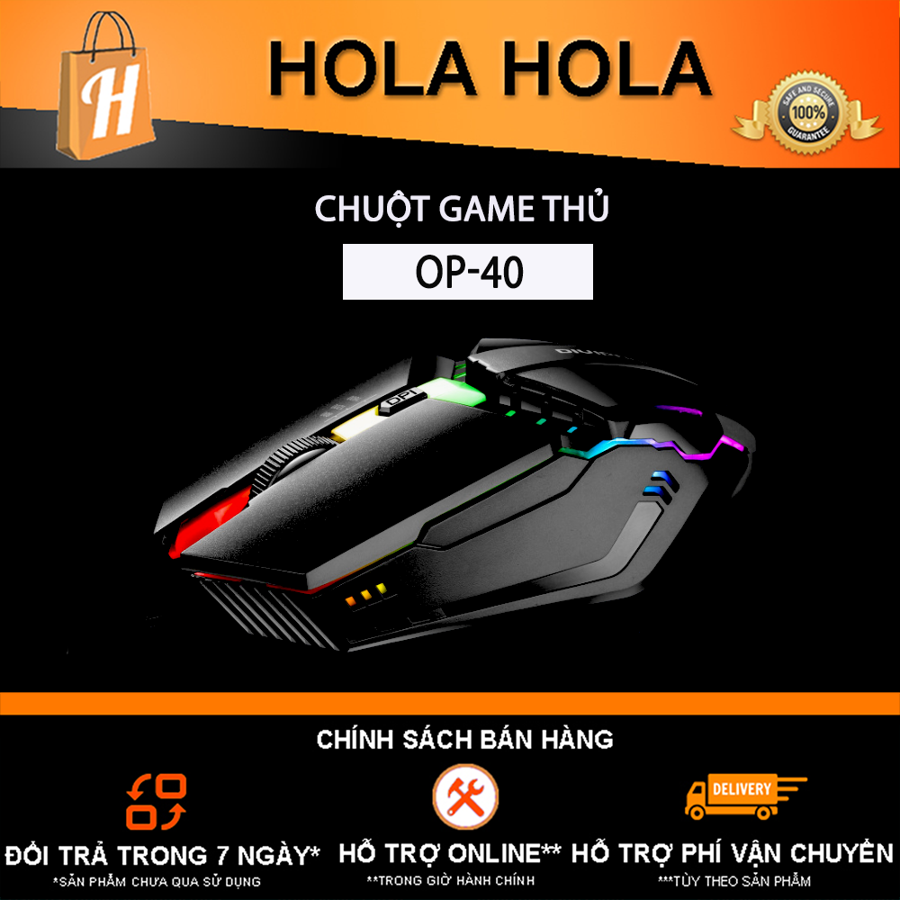 Chuột game thủ divipard op-40 led rgb dpi 1600