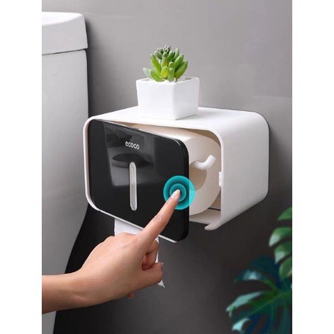 Hộp đứng giấy vệ sinh Ecoco, kệ để đồ nhà tắm giá treo giấy vệ sinh dán tường, hamigrend