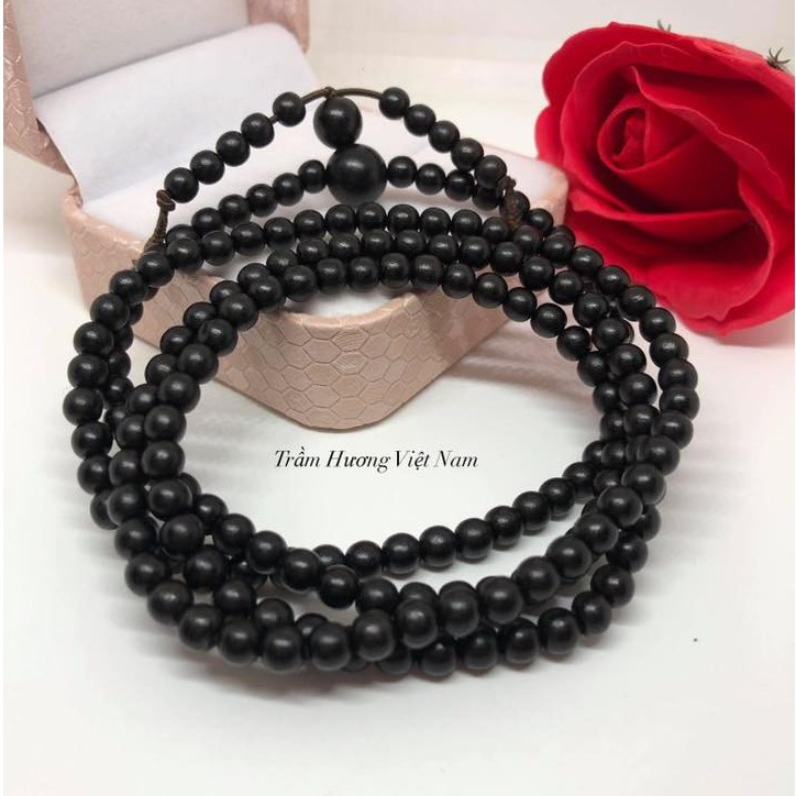Vòng tay Trầm hương Indo 108 hạt, size 6mm (nữ) và 8mm (nam)
