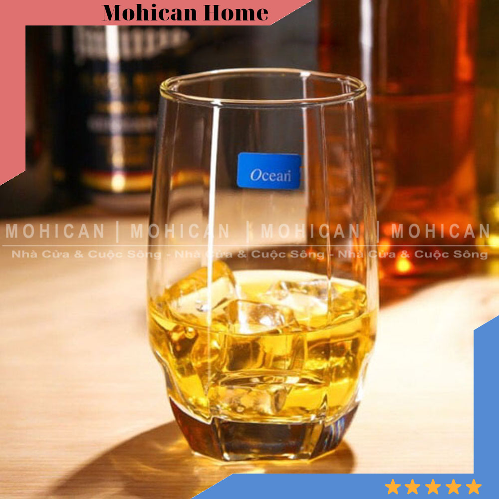 Ly thủy tinh Ocean Charisma Hi Ball 415ml, cốc thủy tinh cà phê sáng bóng nhập khẩu cao cấp MOHICAN OCEG-17115